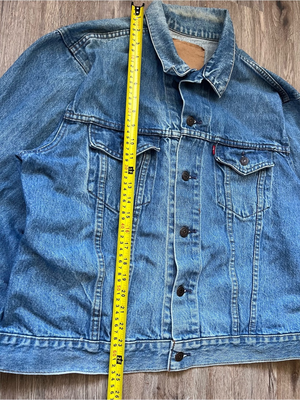 Vintage 90s Levi’s 75513 Denim Trucker Jacket Light Wash Size L (50 23Wx25L) - Picture 5 of 6